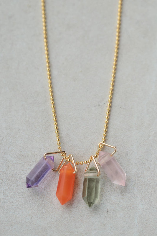 Amethyst Prism Pendant - 14K gold filled