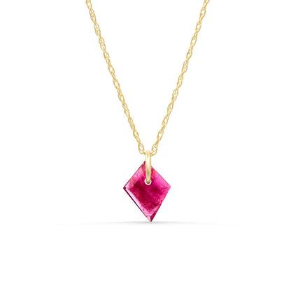 Pink Tourmaline Slice Necklace • Solid 14K Gold • Genuine Pink Tourmaline Pendant • Tiny Gemstone Necklace • Handmade in Canada