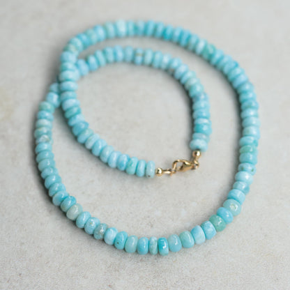 Larimar Smooth Rondel Necklace