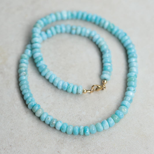 Larimar Smooth Rondel Necklace