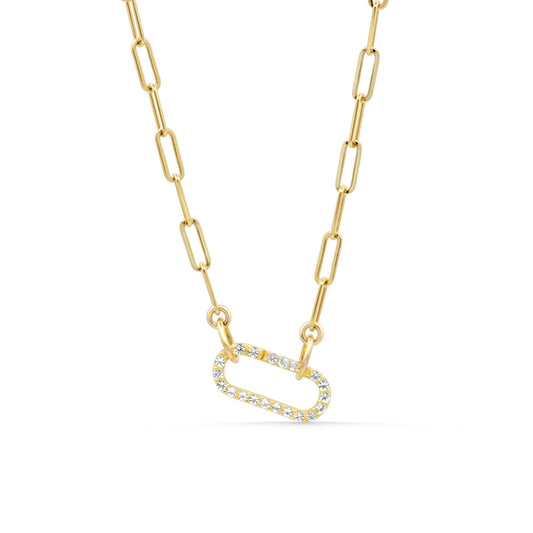 White Topaz Carabiner Necklace