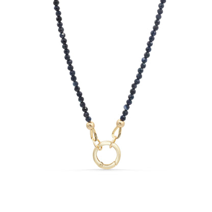 Blue Sapphire Carabiner Necklace - 14K
