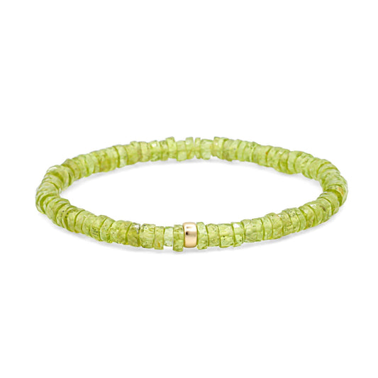 Positive Energy Peridot Heishi Bracelet