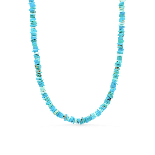Genuine Turquoise Heishi Necklace • Adjustable 14K Gold Filled • Earthy Layering Necklace • Handmade in Canada • Genuine Gemstone