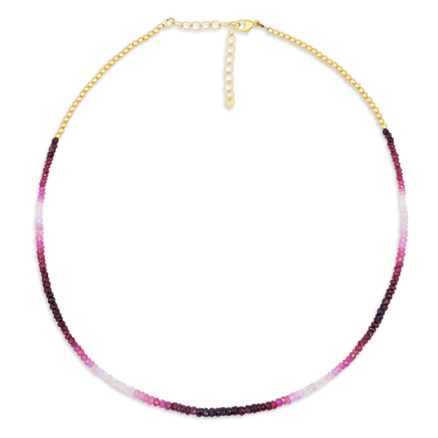 Wild Heart Ruby Necklace Ombre ruby necklace | July birthstone necklace | dainty ruby jewelry | Ombre beaded jewelry
