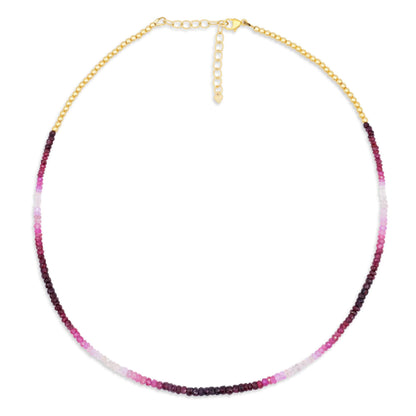 Wild Heart Ruby Necklace Ombre ruby necklace | July birthstone necklace | dainty ruby jewelry | Ombre beaded jewelry