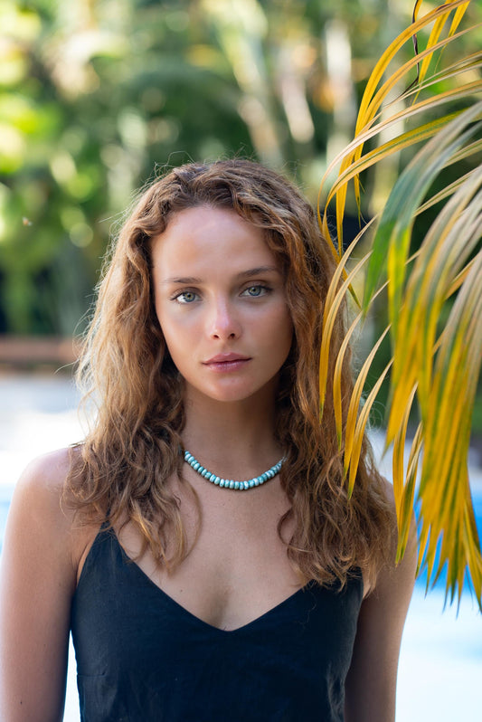 Larimar Necklace Solid Gold • Genuine Dominican Larimar Necklace • Ocean Blue Gemstone Jewelry • OOAK Necklace