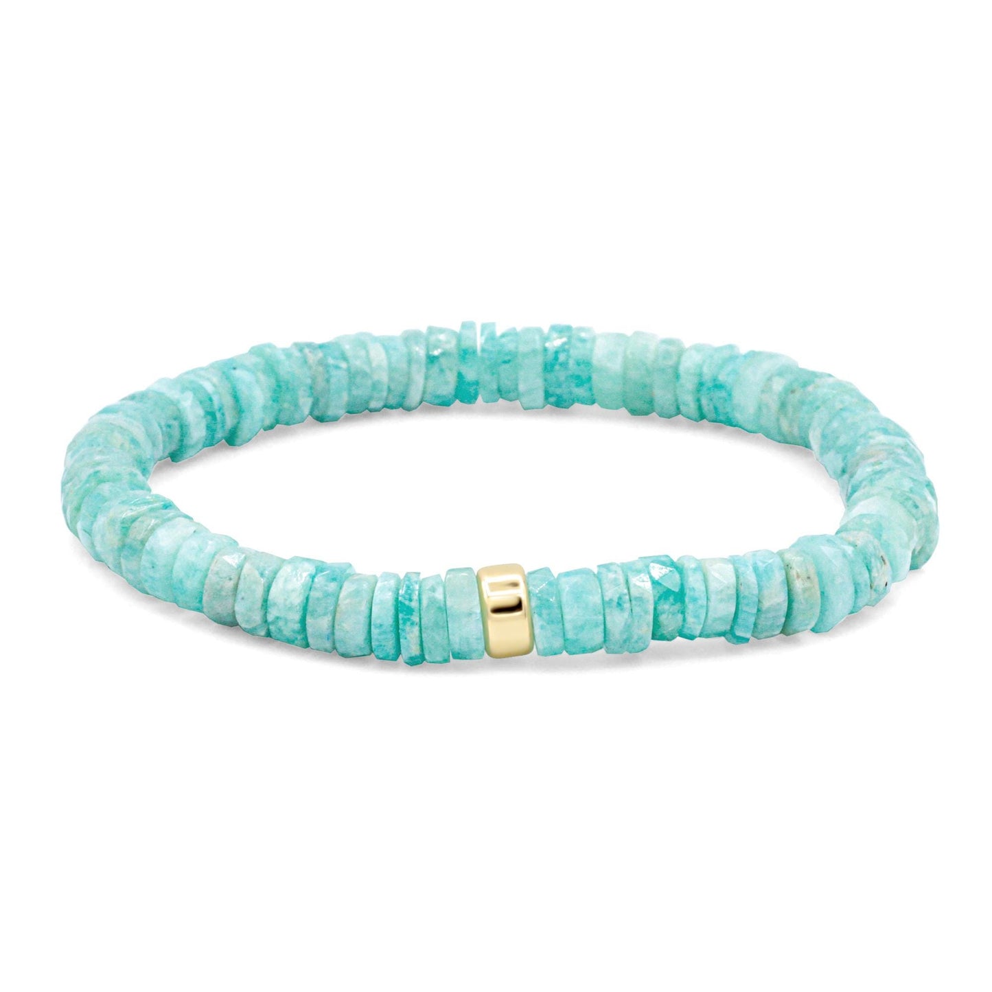 Amazonite Bracelet 6mm – Blue Green Gemstone Bracelet [EBAM4573], Stretch Beaded Bracelet, Dainty Stackable Jewelry