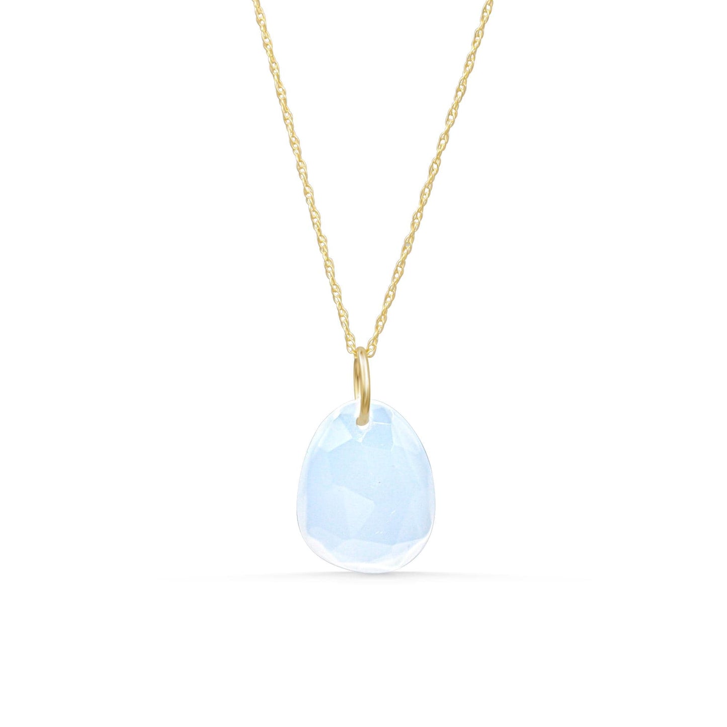 Lavender Chalcedony Pendant, Genuine Purple Chalcedony Necklace, 14K Gold Pendant, Delicate Gemstone Necklace, Lavender Stone Jewelry