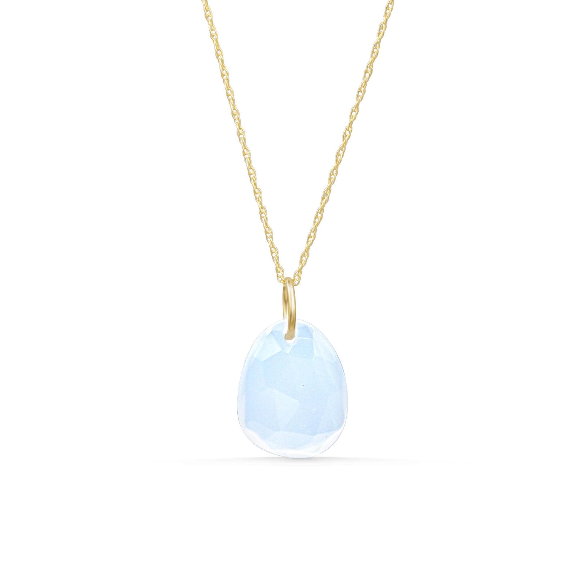 Lavender Chalcedony Pendant, Genuine Purple Chalcedony Necklace, 14K Gold Pendant, Delicate Gemstone Necklace, Lavender Stone Jewelry