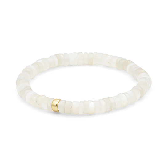 Soft Glow Moonstone Heishi Bracelet