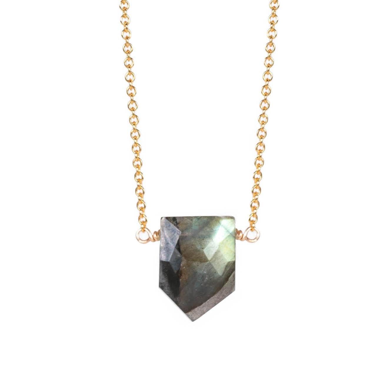 Labradorite Iridescent. power pendant Necklace