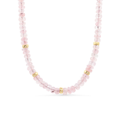 Rosé Glow Morganite Necklace, Pink Morganite Necklace, 14K Gold Filled Necklace, Blush Gemstone Jewelry