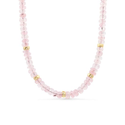 Rosé Glow Morganite Necklace, Pink Morganite Necklace, 14K Gold Filled Necklace, Blush Gemstone Jewelry
