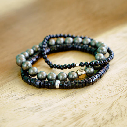 Black Tourmaline Heishi Bracelet