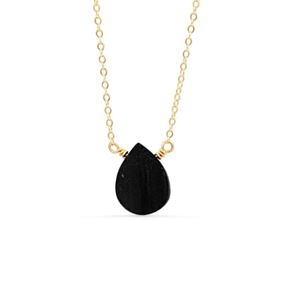 Protection Black Tourmaline Necklace - 14K gold filled