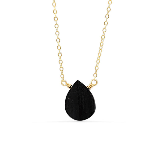 Protection Black Tourmaline Necklace - 14K gold filled