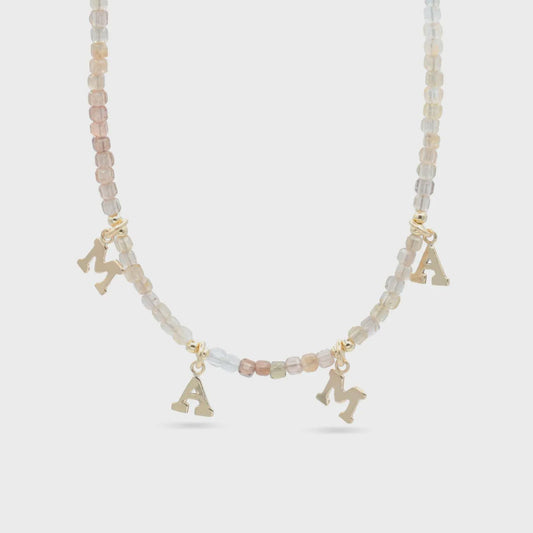 Mama Zircon Necklace, Gemstone Mama Necklace, 14K Gold Filled Necklace, Zircon Cube Necklace, Gift for Mom, New Mom Gift, Mother’s Day Gift