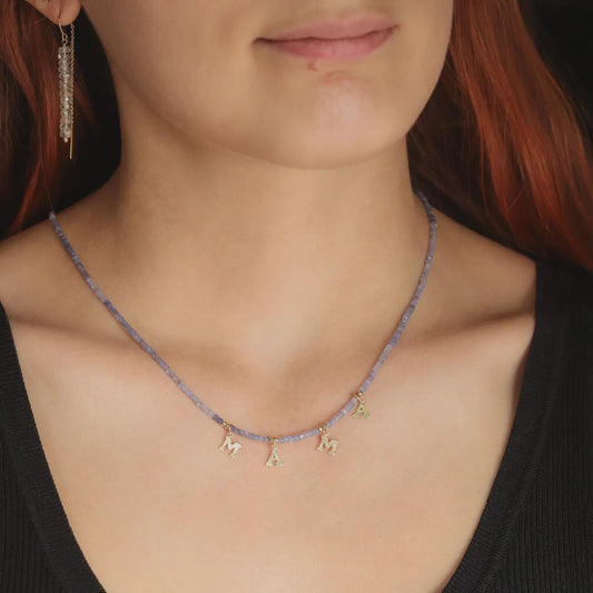 Mama Cube Gemstone Necklace