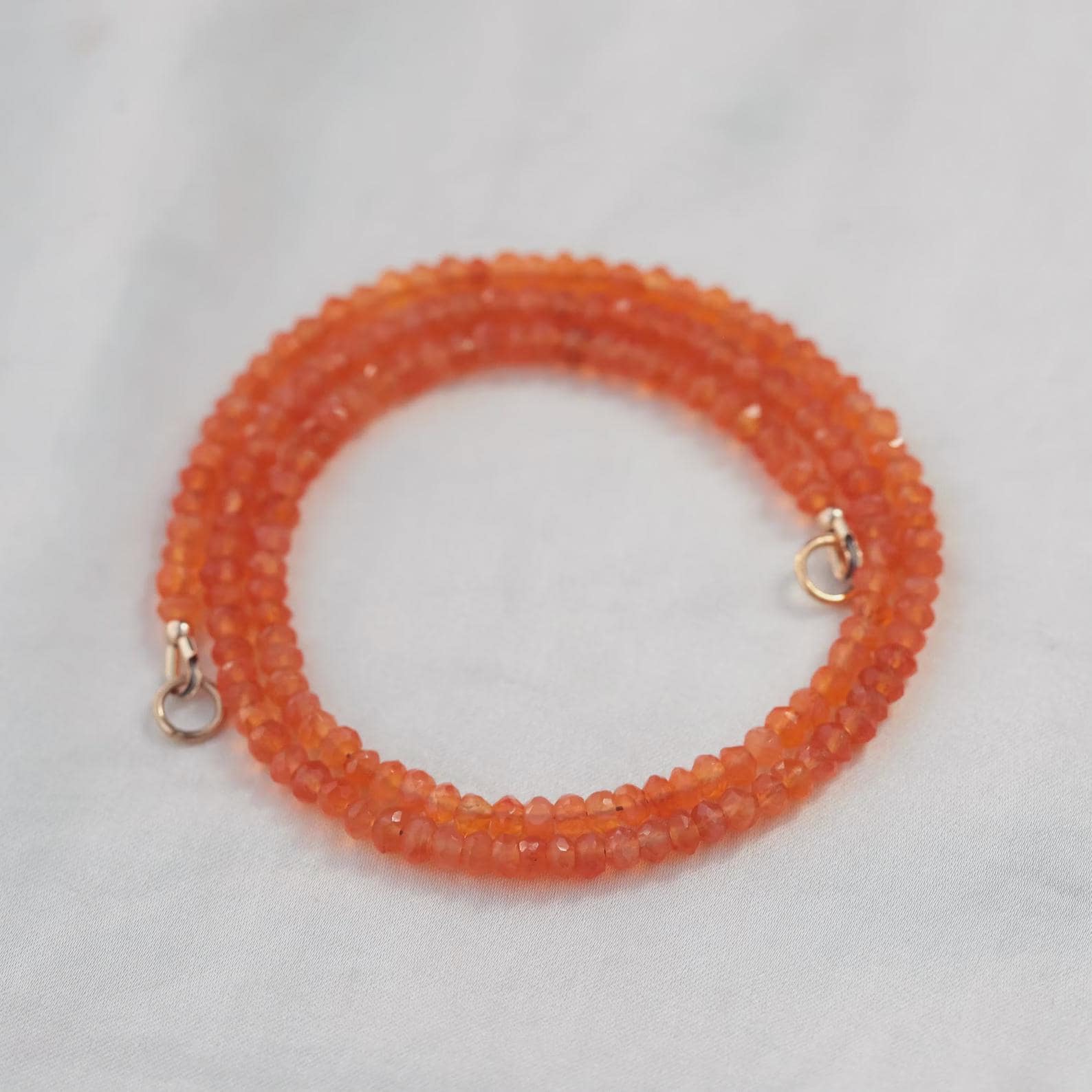 Carnelian Necklace with Rectangle Carabiner, Gold Filled