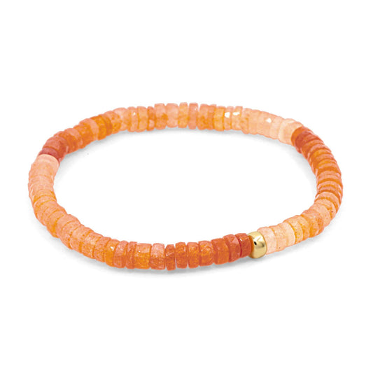 Peach Moonstone Heishi Bracelet
