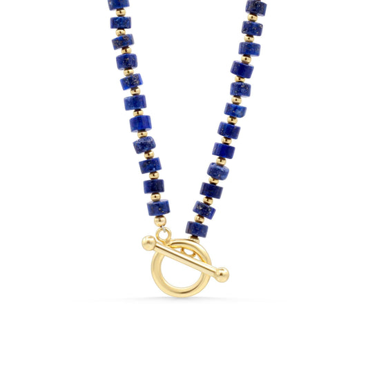 Lapis Lazuli Necklace | Gold Filled Toggle Clasp | Genuine Blue Gemstone Necklace | Handmade in Canada