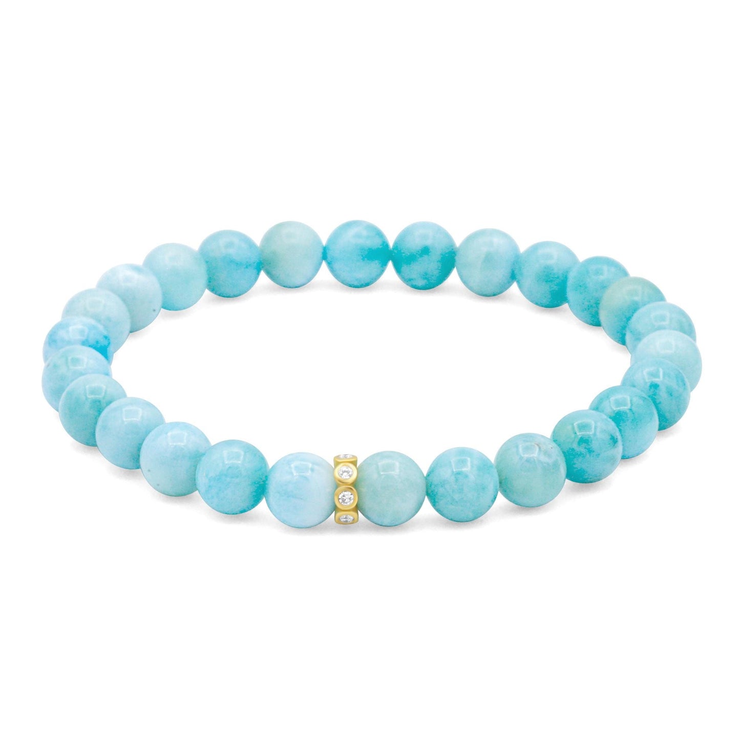 Larimar bracelet 8mm - 14K