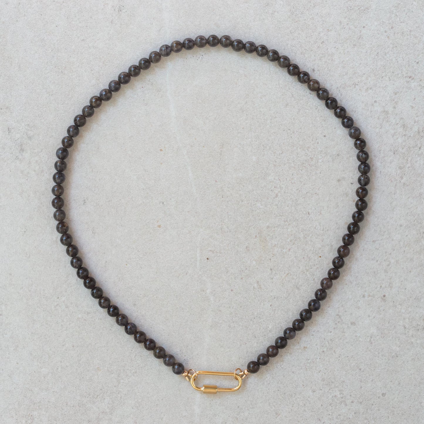 Iolite Necklace | Genuine Iolite Carabiner Necklace | Gold Filled or Sterling Silver | Intuition Stone Jewelry