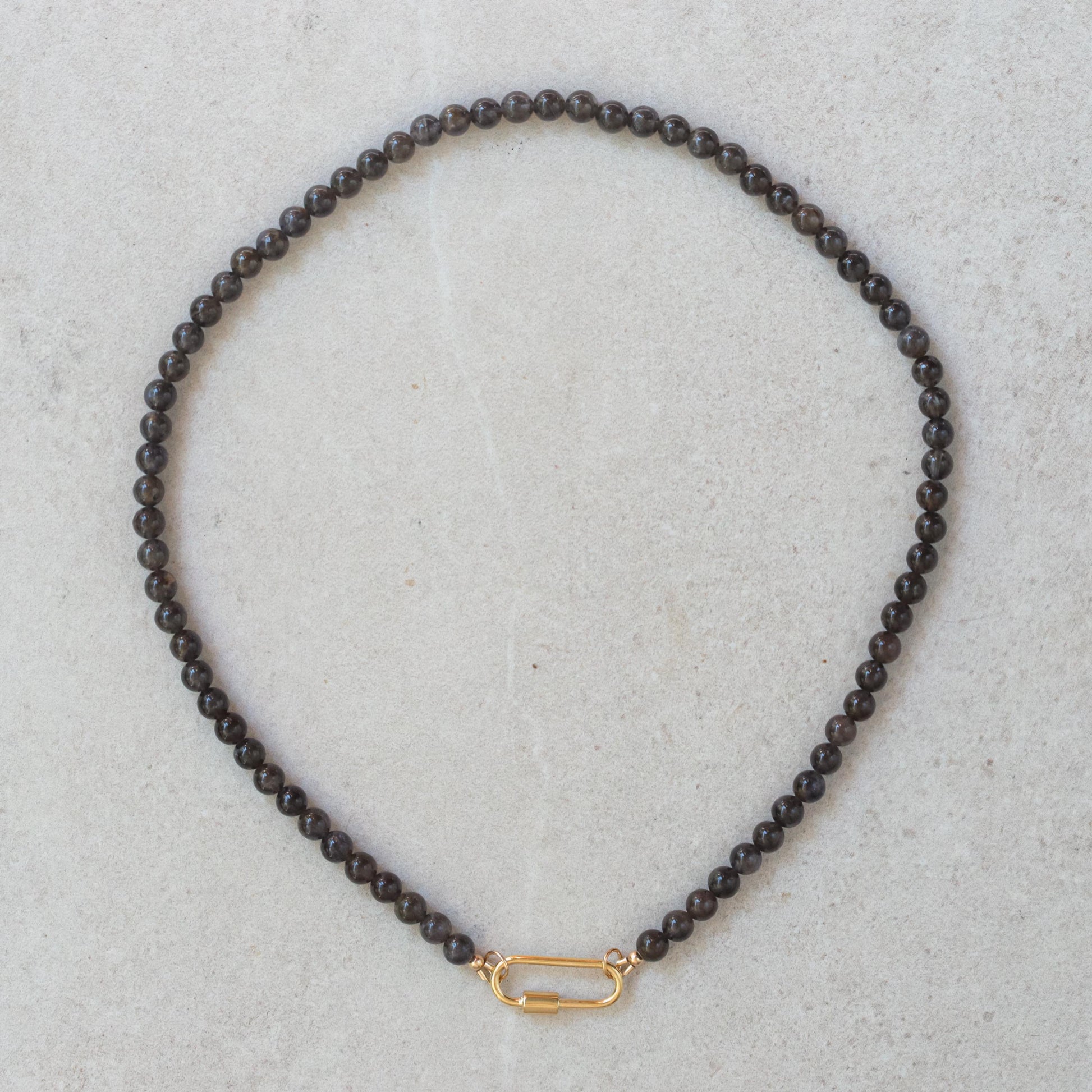 Iolite Necklace | Genuine Iolite Carabiner Necklace | Gold Filled or Sterling Silver | Intuition Stone Jewelry