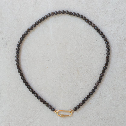 Iolite Necklace | Genuine Iolite Carabiner Necklace | Gold Filled or Sterling Silver | Intuition Stone Jewelry