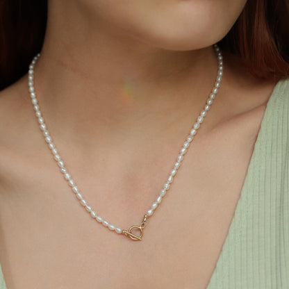 Pearl carabiner necklace