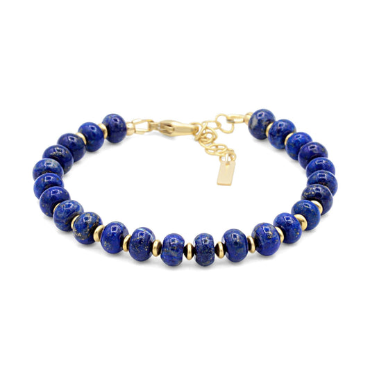 Lapis Lazuli Bracelet, Genuine Lapis Bracelet, Blue Gemstone Bracelet, 14K Gold Filled Bracelet, Adjustable Bracelet