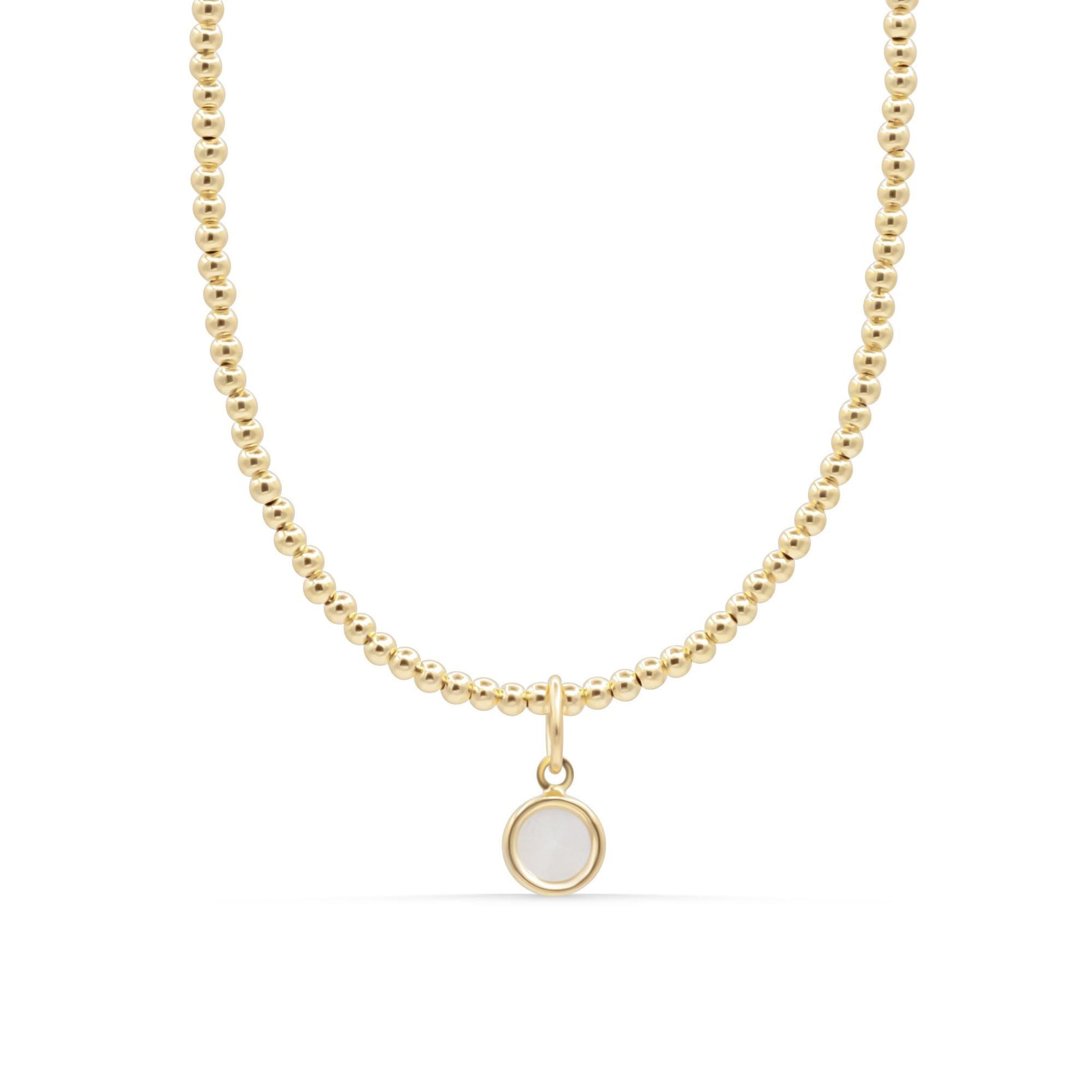 Mother of pearl gold heart necklace