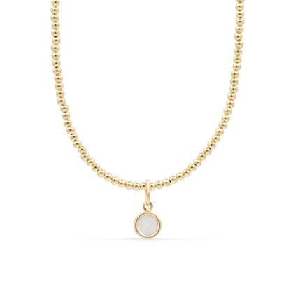 Mother of pearl gold heart necklace