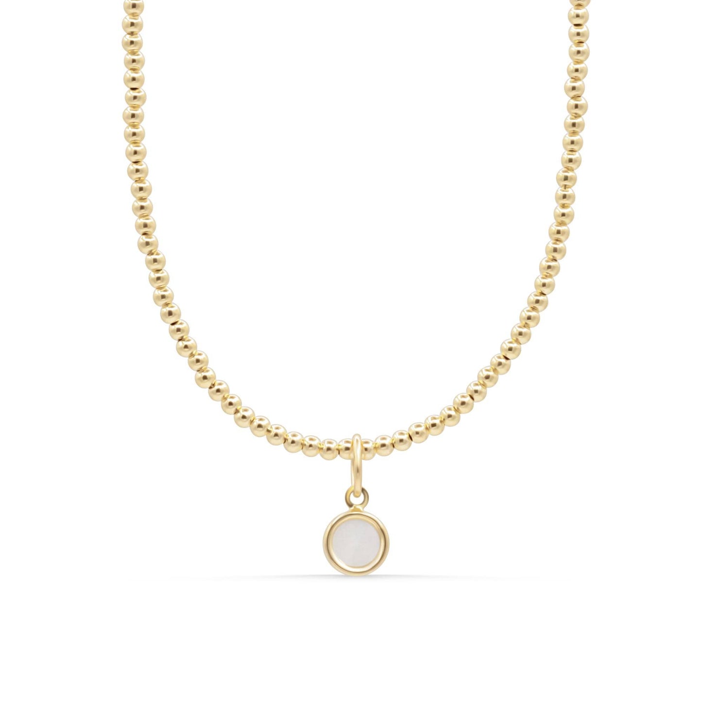Mother of pearl gold Choker, Layering Necklace, Beaded gold necklace | 14K gold beaded necklace
