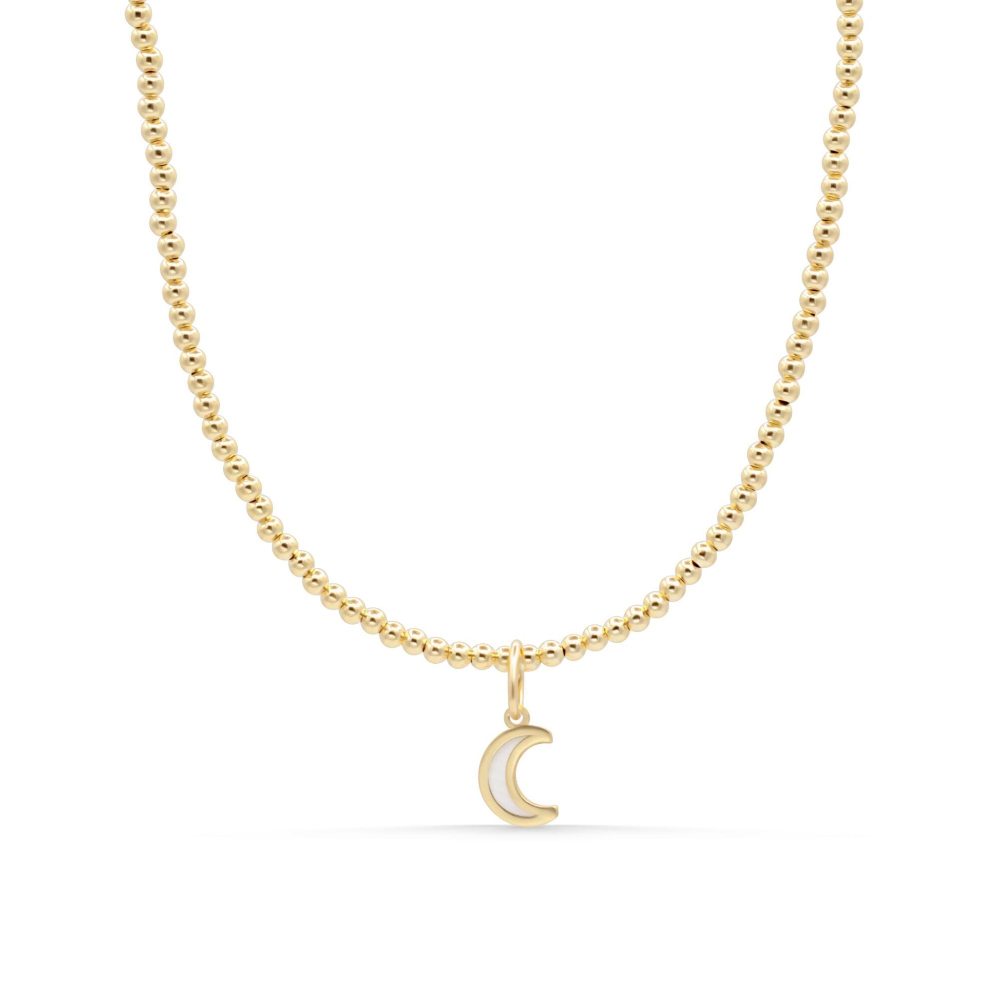 Mother of pearl gold heart necklace