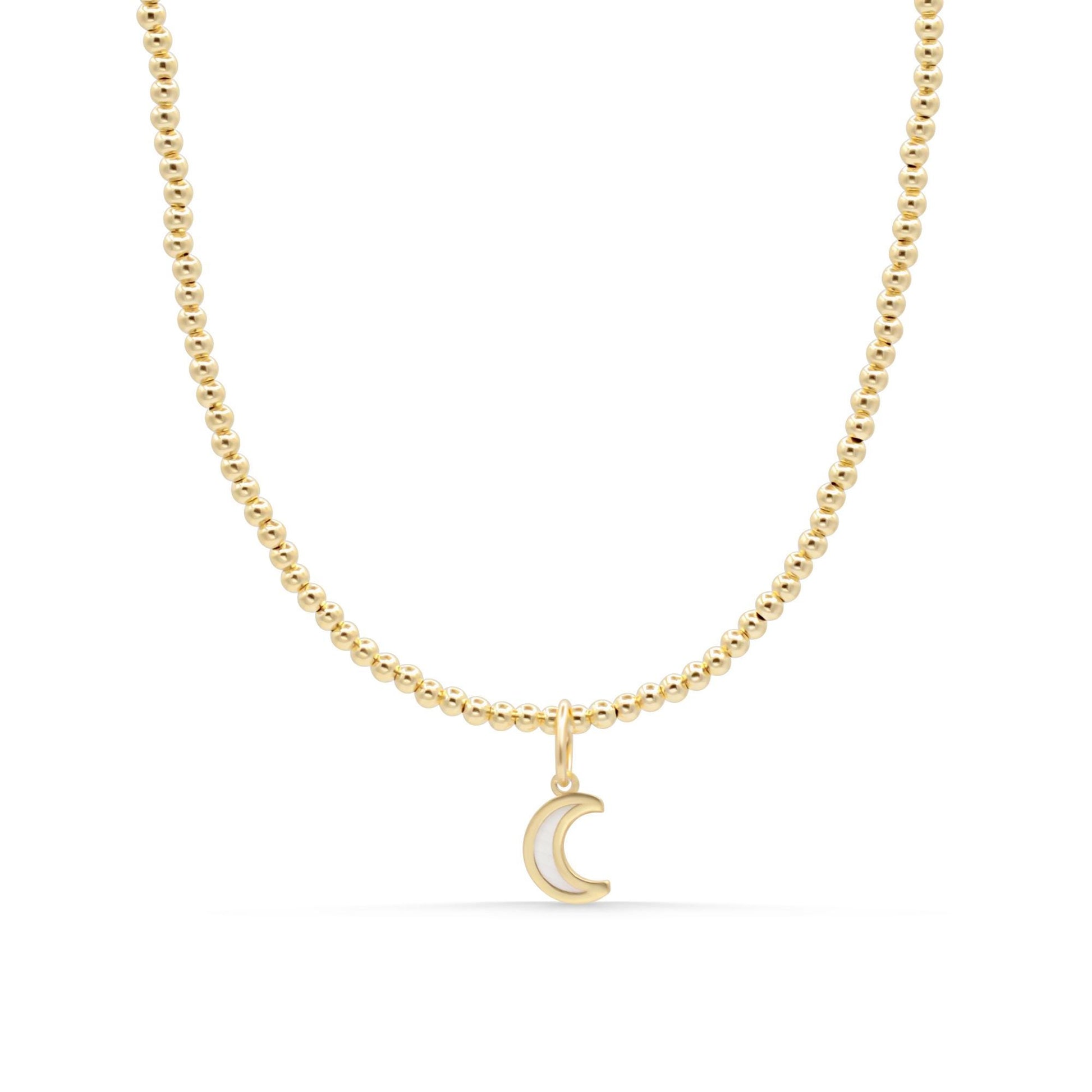 Mother of pearl gold Choker, Layering Necklace, Beaded gold necklace | 14K gold beaded necklace