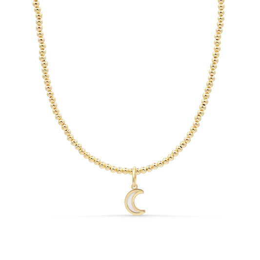 Mother of pearl gold Choker, Layering Necklace, Beaded gold necklace | 14K gold beaded necklace