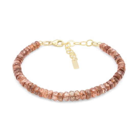 Earthborn Clarity Andalusite bracelet featuring vibrant green and pink stones on a silver chain, stylish and elegant jewelry piece