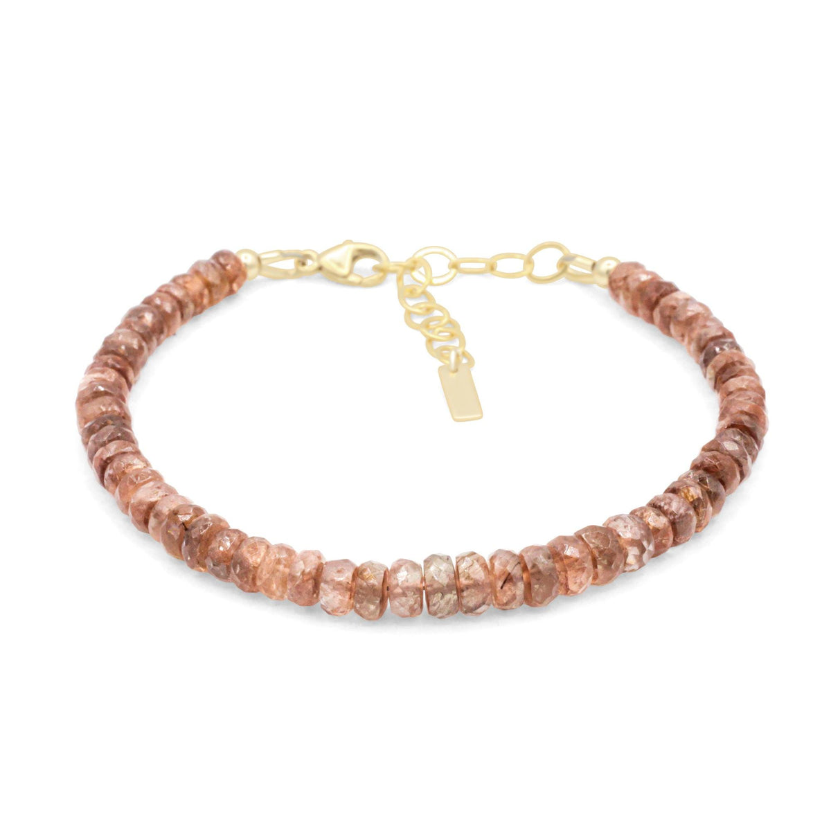 Earthborn Clarity Andalusite bracelet featuring polished gemstones on a delicate silver chain.