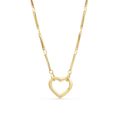 14K Gold Filled Heart Necklace, gold filled carabiner necklace | everyday gold necklace | paperclip chain jewelry