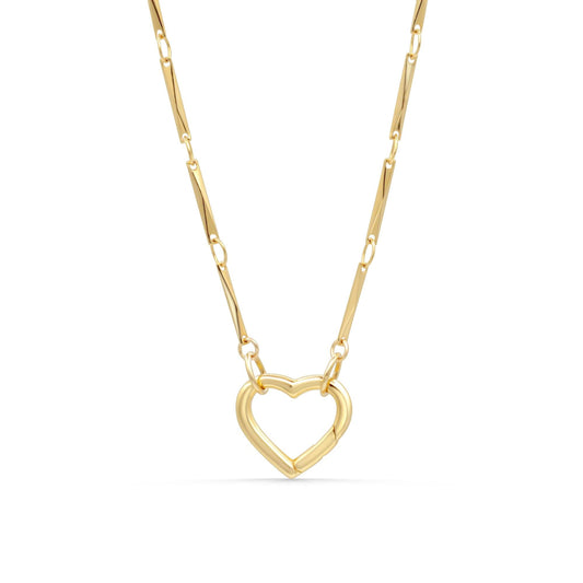 14K Gold Filled Heart Necklace, gold filled carabiner necklace | everyday gold necklace | paperclip chain jewelry