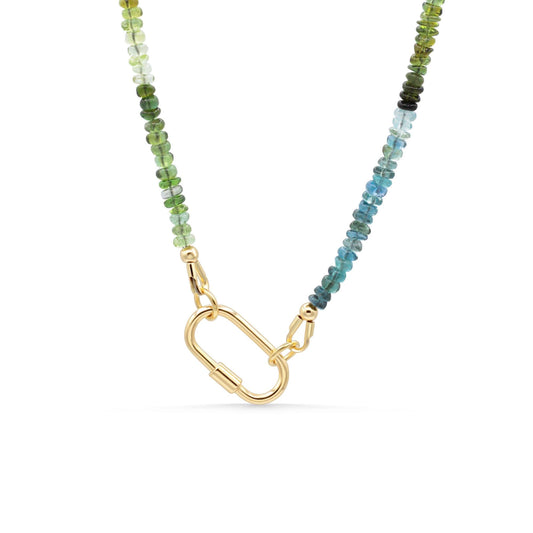 Blue & Green Tourmaline Screw Carabiner