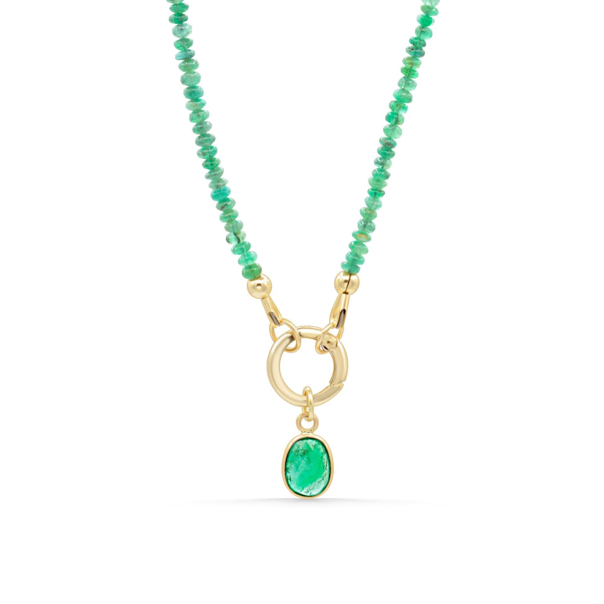 14K gold Zambian Emerald Necklace