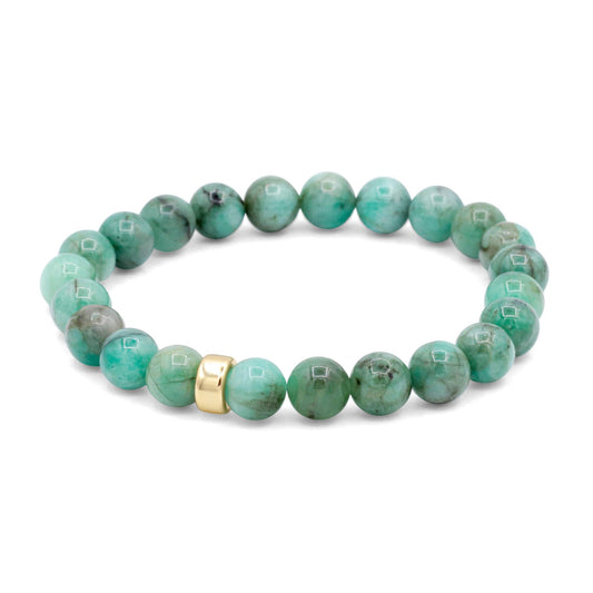 Lush Emerald Bracelet | Genuine Emerald Bracelet | Solid 14K Gold Rondelle or Clover | May Birthstone Bracelet | Luxury Gemstone Bracelet