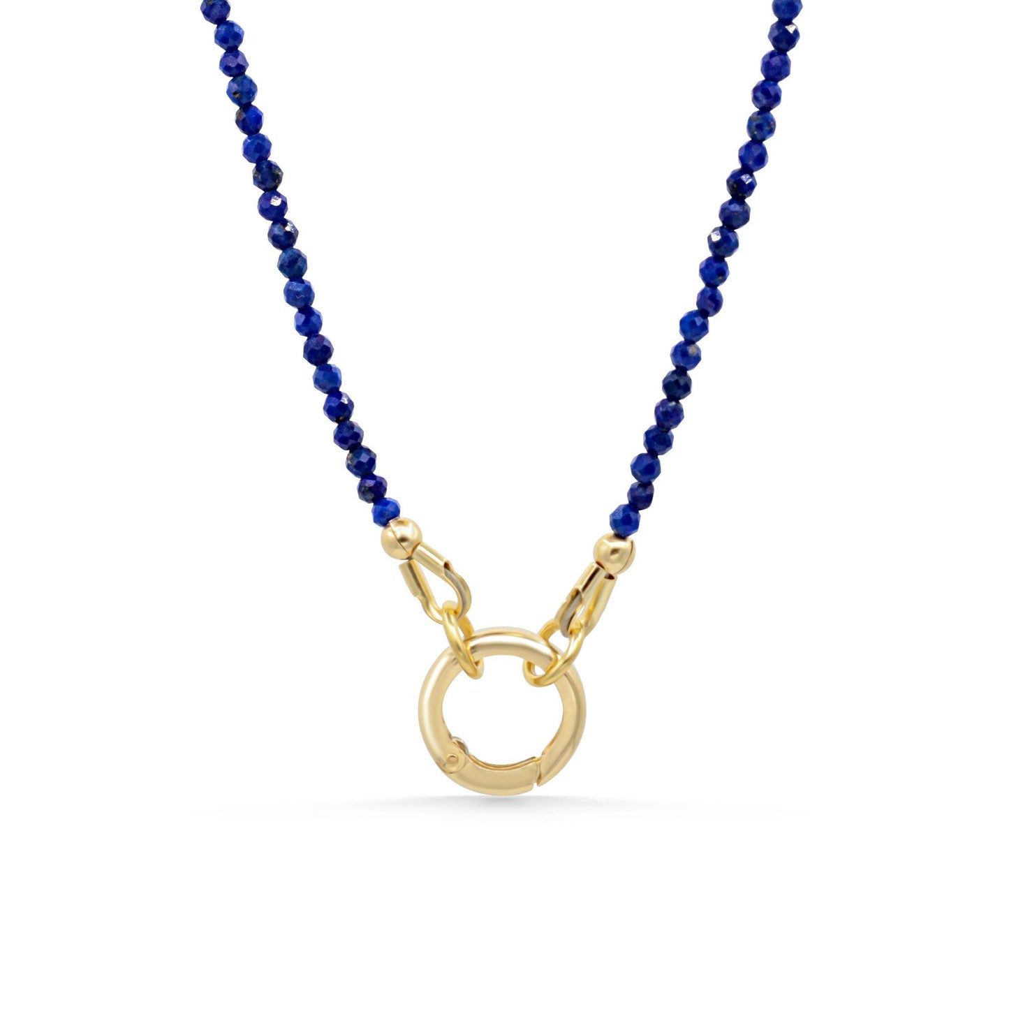 Electric Blue Lapis Carabiner Necklace