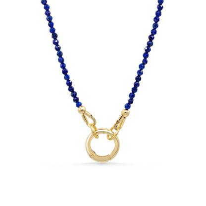 Electric Blue Lapis Carabiner Necklace