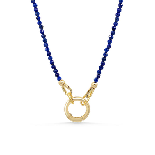 Electric Blue Lapis Carabiner Necklace