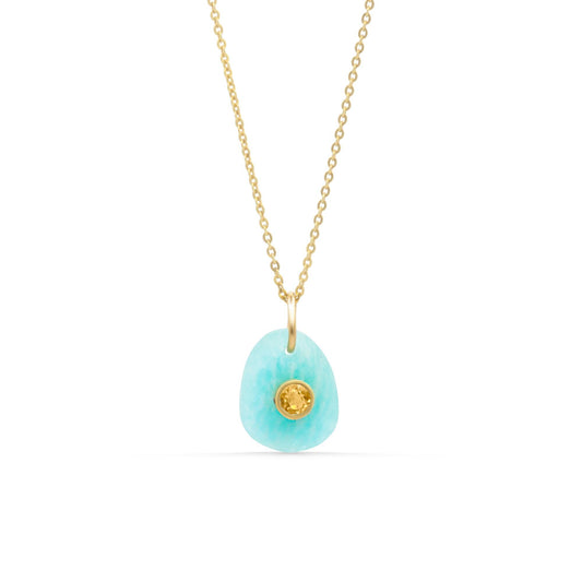 Golden Tide Pendant – Amazonite with Citrine