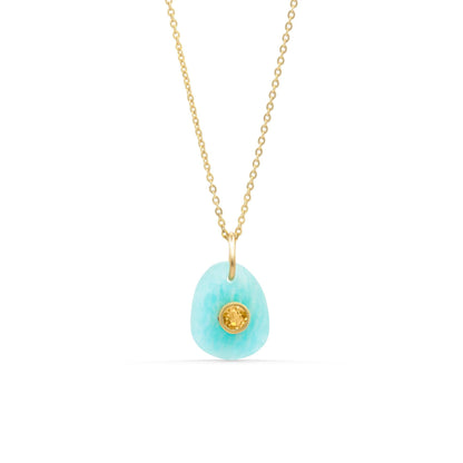 Golden Tide Pendant – Amazonite with Citrine